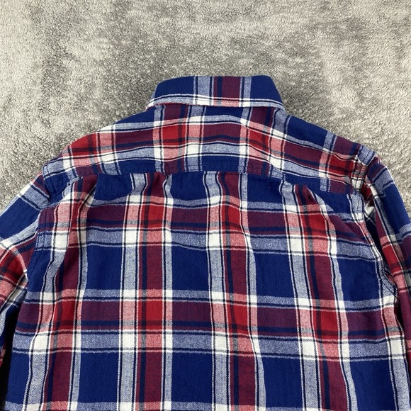 Faded Glory Flannel Mens Size Small Red Blue Plaid Flannel Button Up Shirt A2731 - Picture 14 of 15
